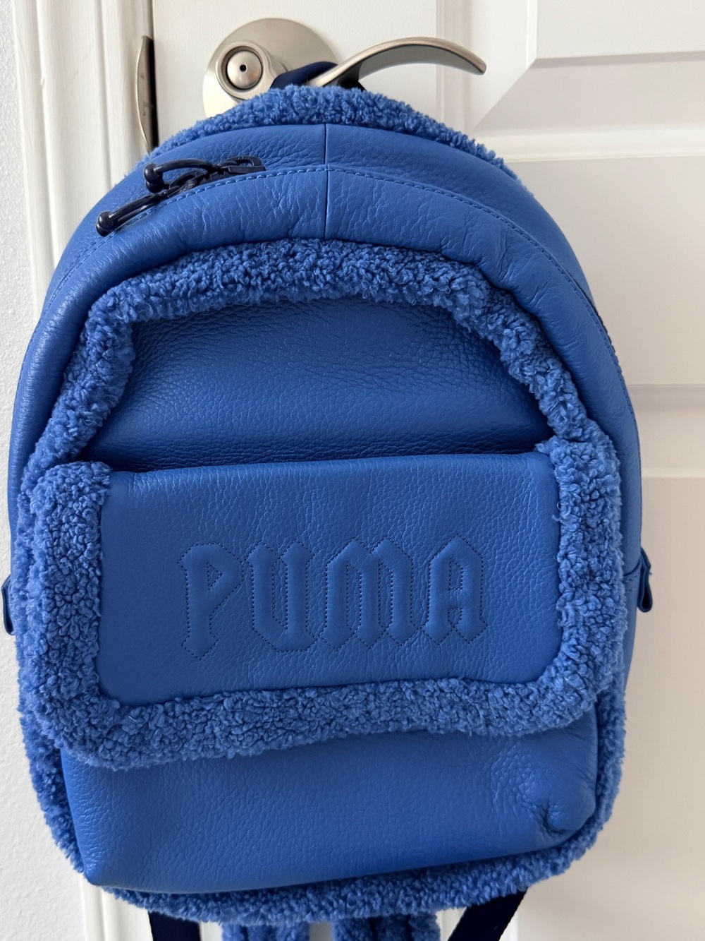 Puma Royal Blue Faux-Sherpa Backpack